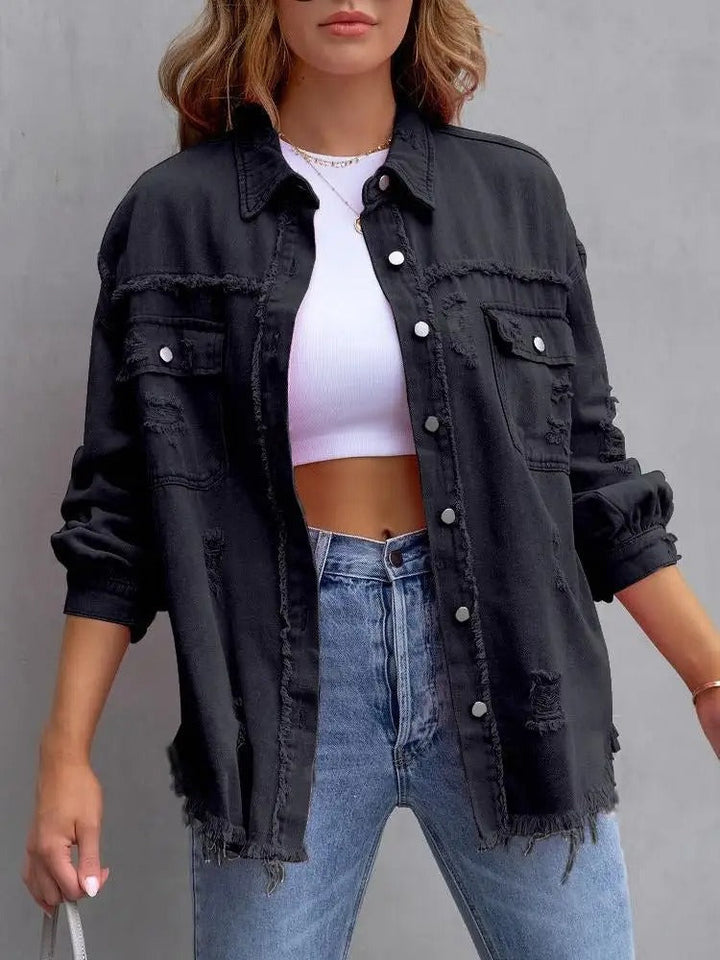 Daisy | Giacca di Jeans Strappata Oversize