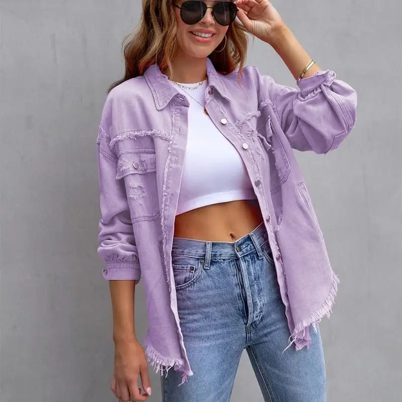 Daisy | Giacca di Jeans Strappata Oversize